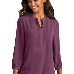 Ladies 3/4 Sleeve Textured Crepe Tunic