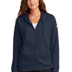 Ladies Club Fleece Sleeve Swoosh Full Zip Hoodie