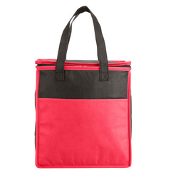 Two-Tone Flat Top Insulated Non-Woven Grocery Tote