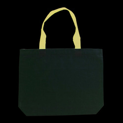 Cotton Canvas Tote Bag with Color Accents