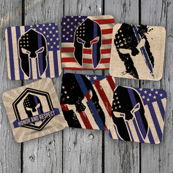 Blue Line American Spartan Set of 6 Square Coasters