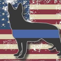 American flag with Sheppard dog blue line distressed