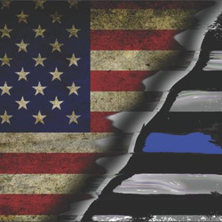 License Plate United States / Blue Line Flag