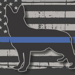 Blue Line Flag with Sherppard Dog License Plate